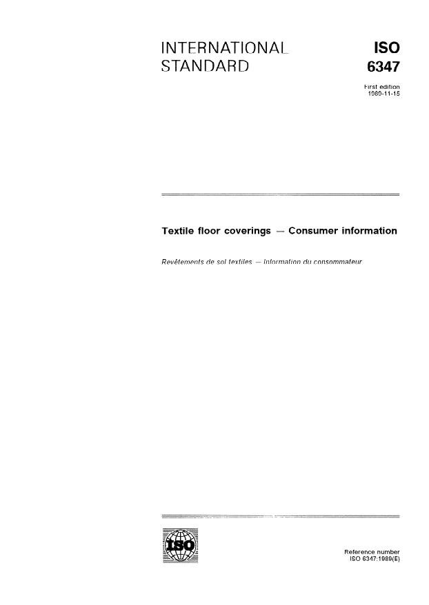 ISO 6347:1989 - Textile floor coverings -- Consumer information