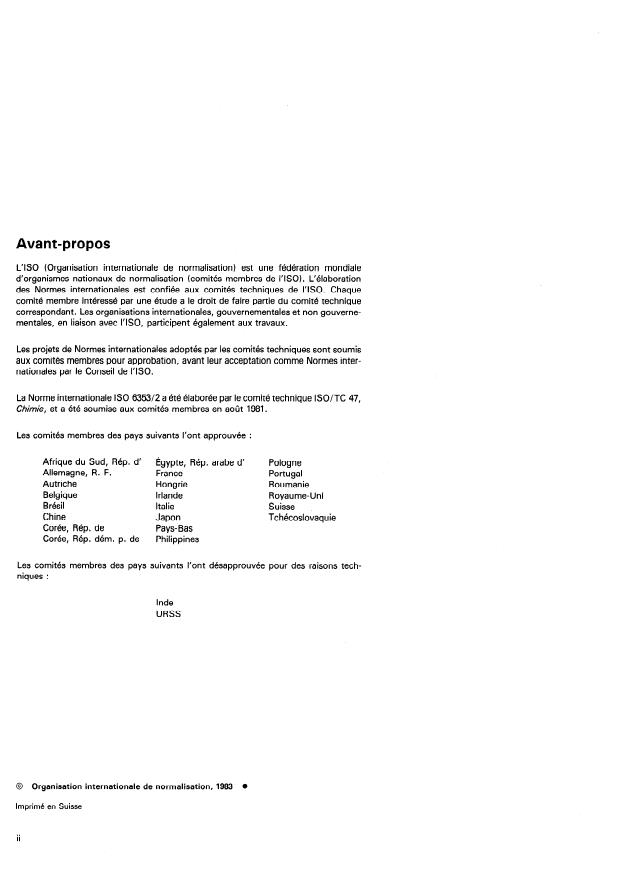 ISO 6353-2:1983 ISO 6353-2:1983 - Réactifs pour analyse chimique - Page 2 preview