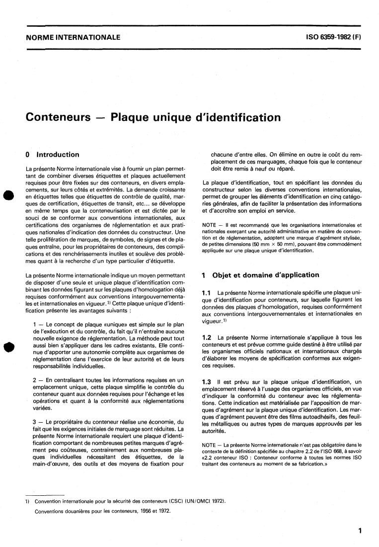 ISO 6359:1982 - Freight containers — Consolidated data plate
Released:2/1/1982