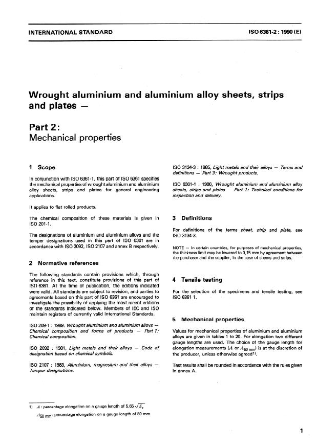 ISO 6361-2:1990 - Wrought aluminium and aluminium alloy sheets, strips and plates