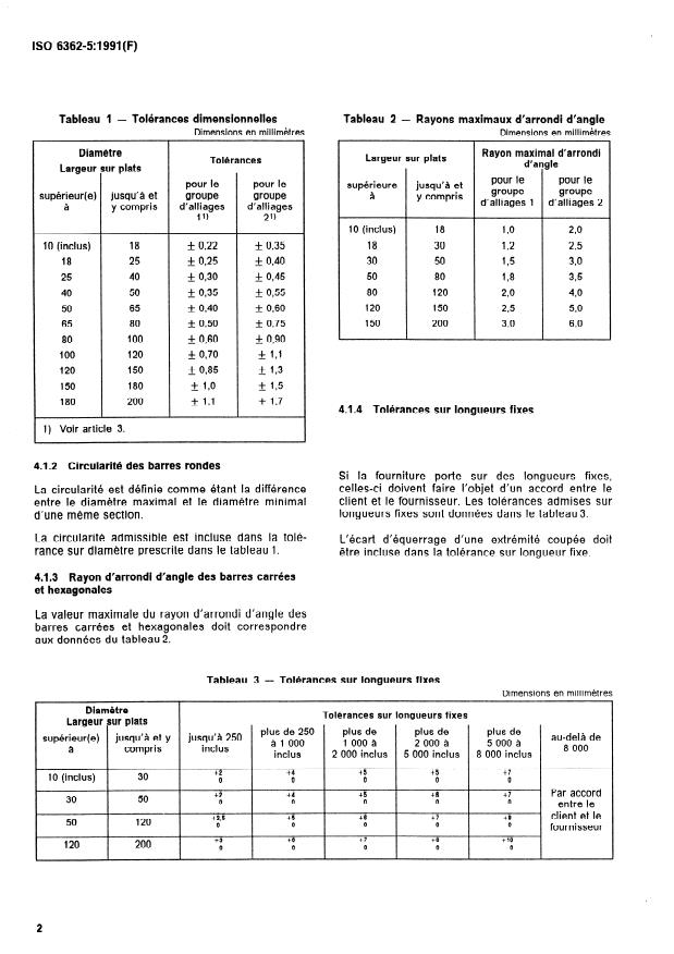ISO 6362-5:1991 ISO 6362-5:1991 - Barres, tubes et profilés filés en aluminium et alliages d'aluminium corroyés - Page 4 preview