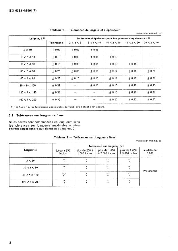 ISO 6363-4:1991 ISO 6363-4:1991 - Barres et tubes étirés a froid en aluminium et alliages d'aluminium corroyés - Page 4 preview