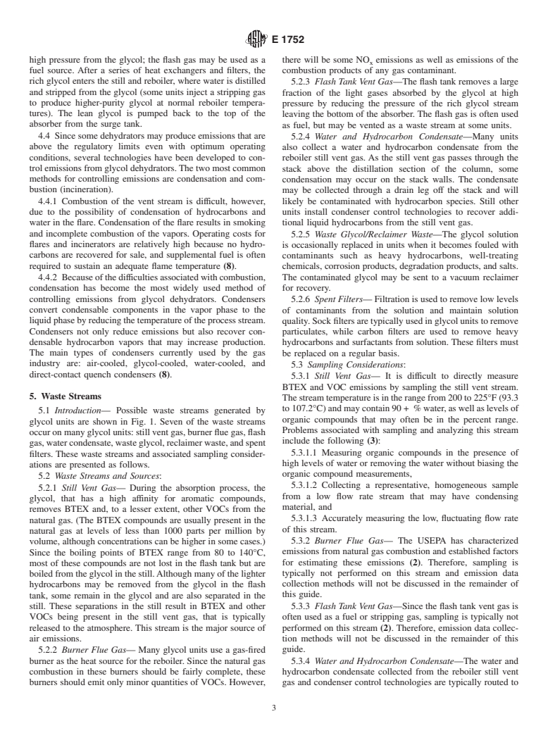 ASTM E1752-95(2000)e1 - Standard Guide for Collection of Multi-Media Field Emission and Discharge Data Associated with Glycol Dehydration Units (Withdrawn 2009)