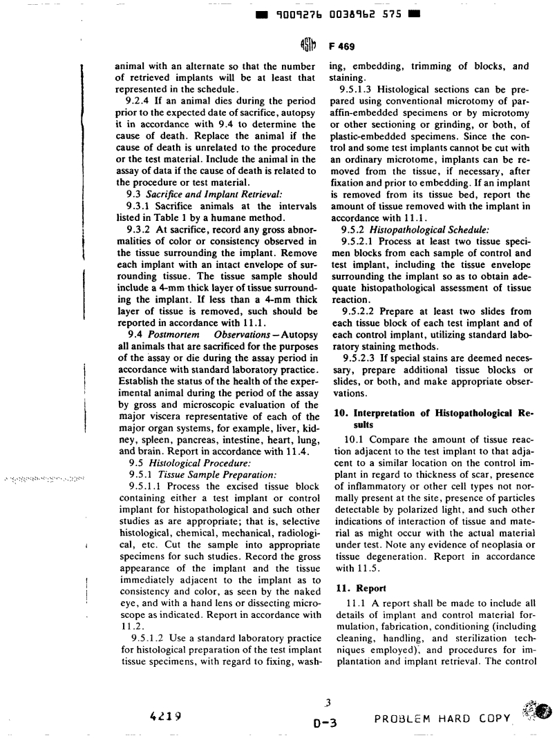 ASTM F469-78 - Practice for Assessment of Compatibility of Nonporous Polymeric Materials for Surgical Implants with Regard to Effect of Materials on Tissue (Withdrawn 1987)