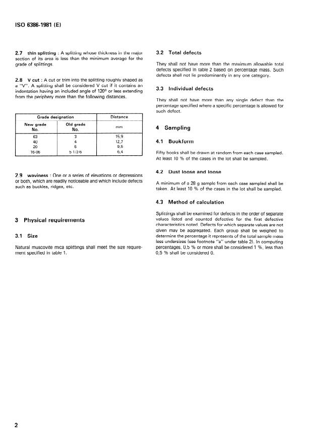 ISO 6386:1981 ISO 6386:1981 - Muscovite mica splittings -- Grading and visual classification - Page 4 preview