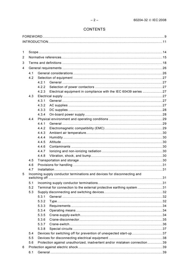 IEC 60204-32:2008 IEC 60204-32:2008 - Safety of machinery - Electrical equipment of machines - Part 32: Requirements for hoisting machines - Page 4 preview