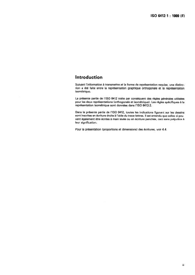 ISO 6412-1:1989 - Dessins techniques -- Représentation simplifiée des tuyaux et lignes de tuyauteries
