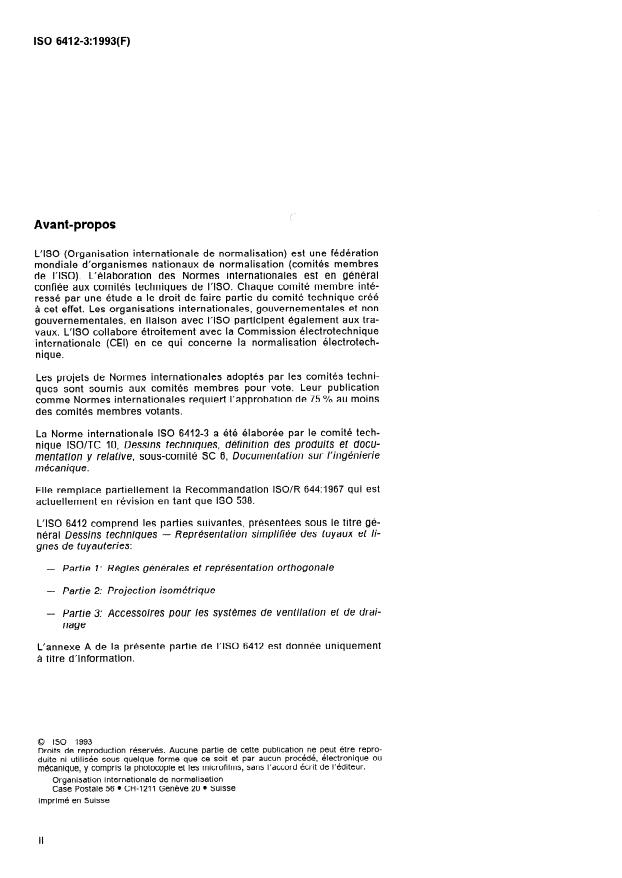 ISO 6412-3:1993 ISO 6412-3:1993 - Dessins techniques -- Représentation simplifiée des tuyaux et lignes de tuyauteries - Page 2 preview