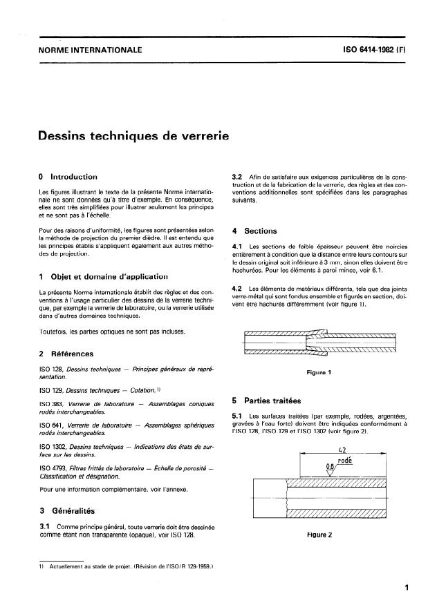 ISO 6414:1982 - Dessins techniques de verrerie