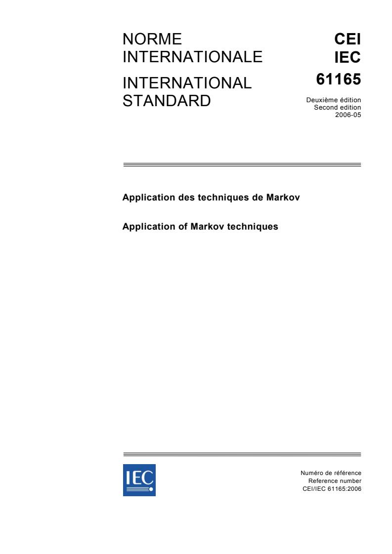 IEC 61165:2006 - Application of Markov techniques