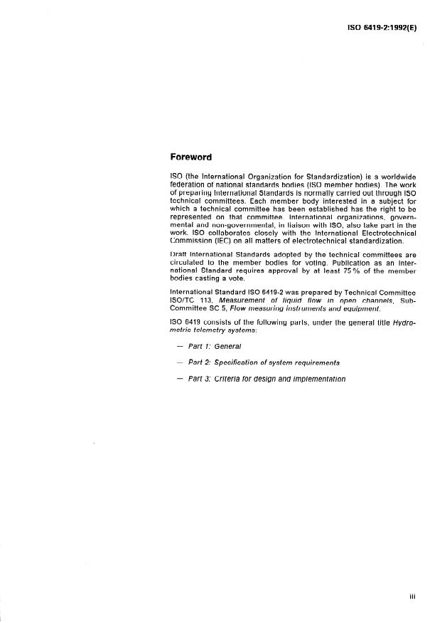 ISO 6419-2:1992 - Hydrometric telemetry systems