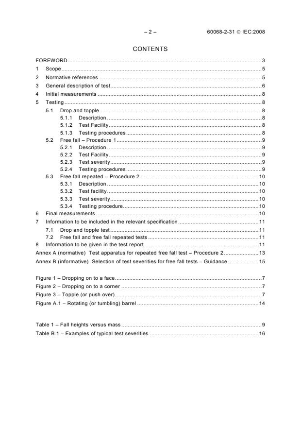 IEC 60068-2-31:2008 IEC 60068-2-31:2008 - Environmental testing - Part 2-31: Tests - Test Ec: Rough handling shocks, primarily for equipment-type specimens - Page 4 preview