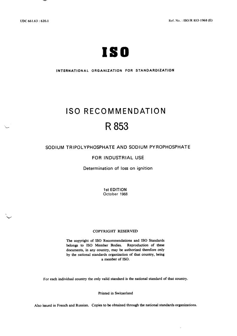 ISO/R 853:1968 - Title missing - Legacy paper document