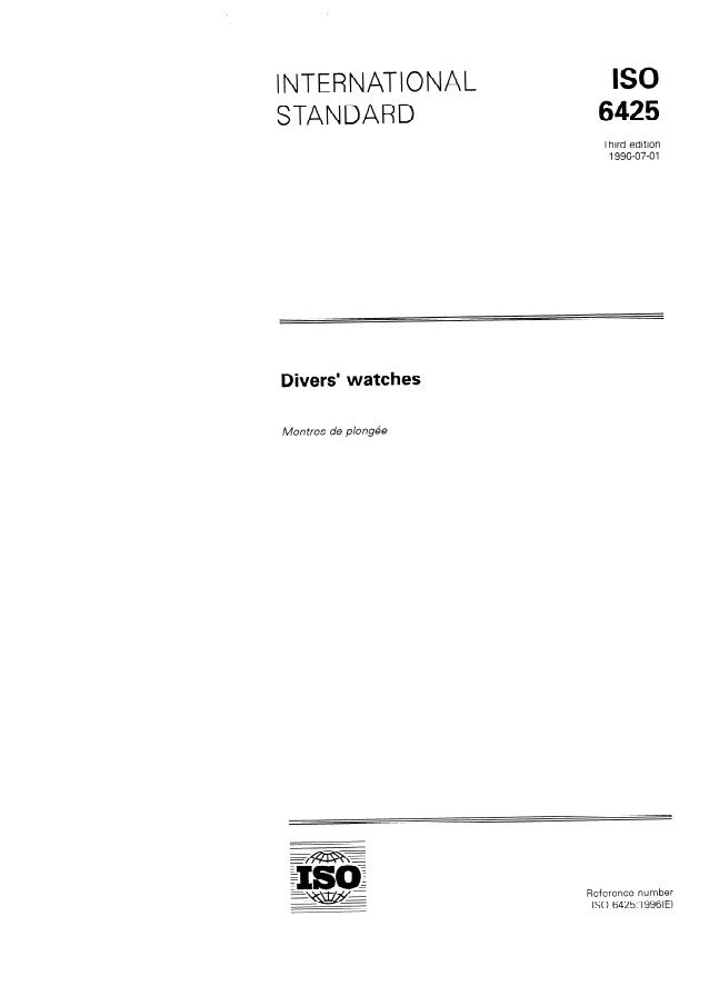 ISO 6425:1996 - Divers' watches