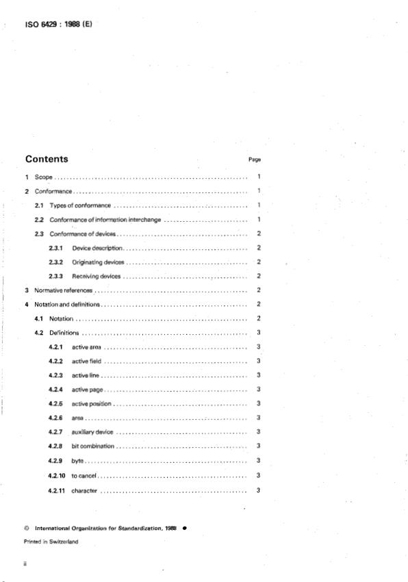 ISO 6429:1988 ISO 6429:1988 - Information processing -- Control functions for 7-bit and 8-bit coded character sets - Page 2 preview