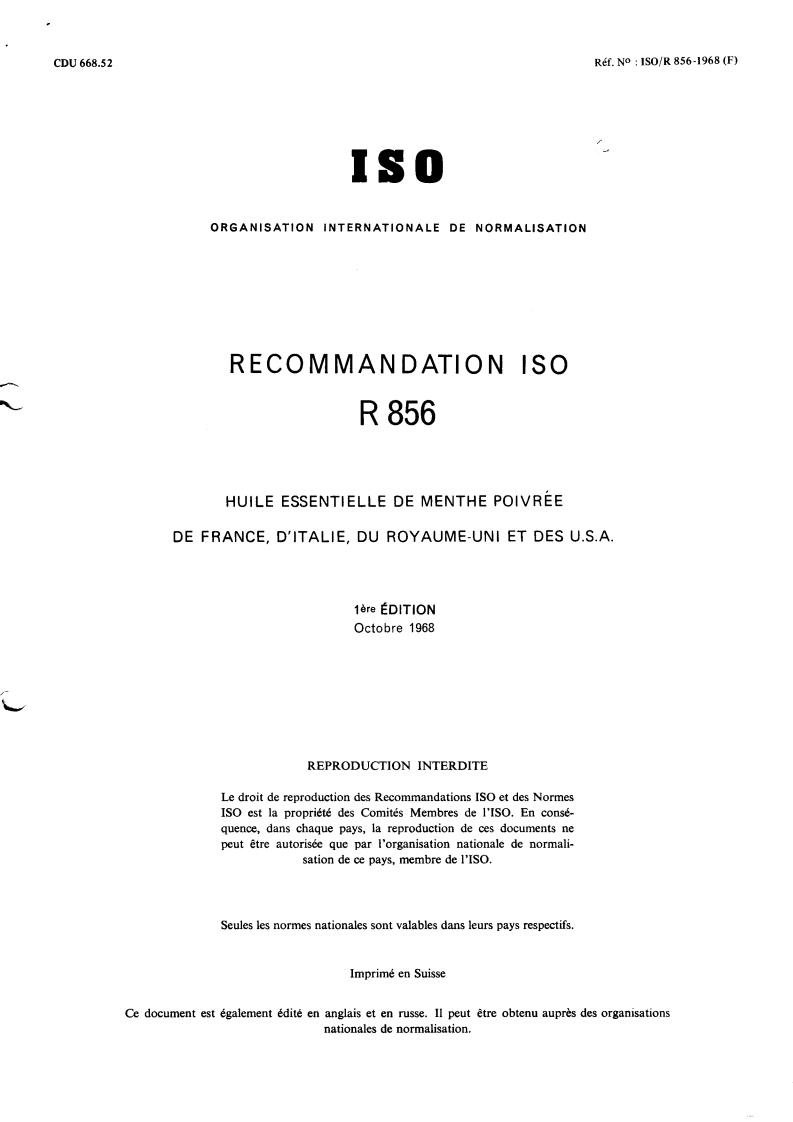 Ra 856 ISO/R 856:1968 - Title missing - Legacy paper document