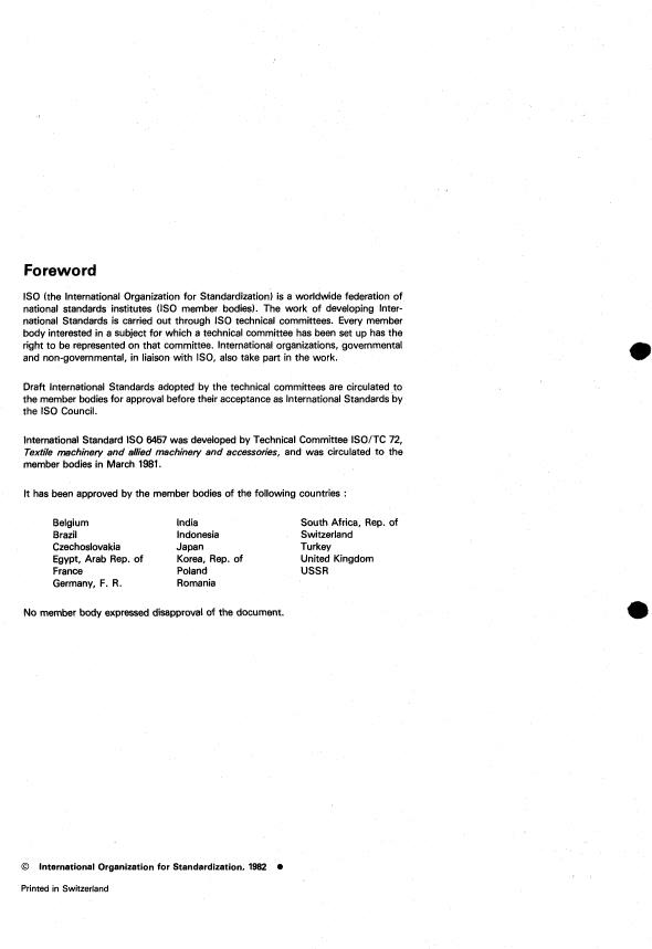 ISO 6457:1982 ISO 6457:1982 - Textile machinery and accessories -- Heald carrying rod for "C" shaped end loop of flat steel healds -- Dimensions - Page 2 preview