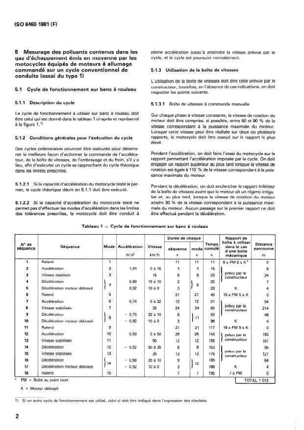 ISO 6460:1981 ISO 6460:1981 - Véhicules routiers -- Méthode de mesurage des émissions de gaz polluants par les motocycles équipés de moteurs a allumage commandé - Page 4 preview