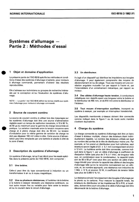 ISO 6518-2:1982 - Systemes d'allumage