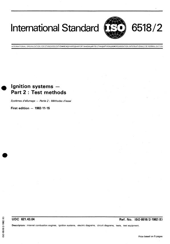ISO 6518-2:1982 - Ignition systems