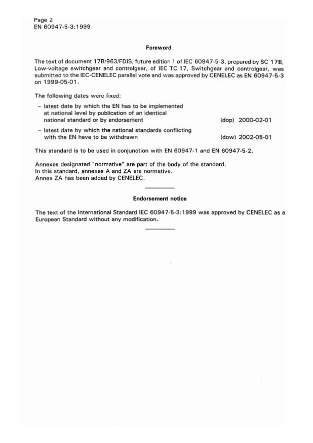 EN 60947-5-3:1999 EN 60947-5-3:2000 - Page 4 preview