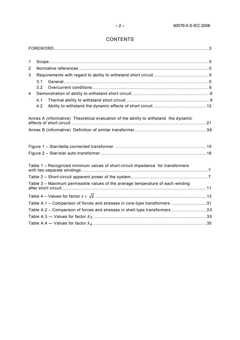 IEC 60076-5:2006 IEC 60076-5:2006 - Power transformers - Part 5: Ability to withstand short circuit - Page 4 preview