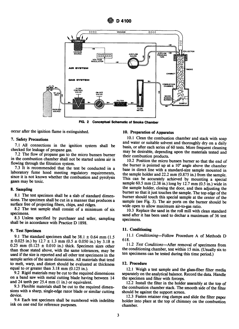 ASTM D4100-82(1989)e1 - Test Method for Gravimetric Determination of Smoke Particulates from Combustion of Plastic Materials (Withdrawn 1997)