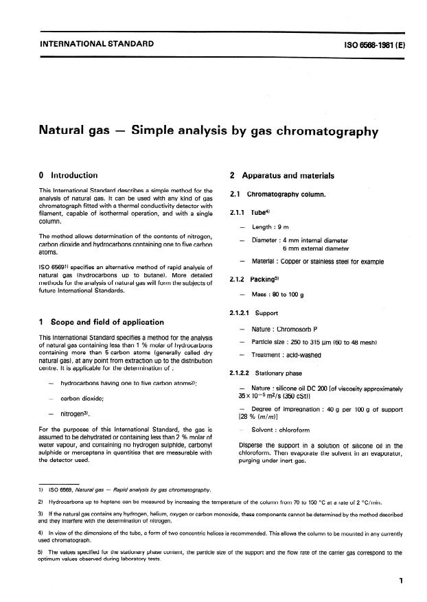 ISO 6568:1981 ISO 6568:1981 - Natural gas -- Simple analysis by gas chromatography - Page 3 preview