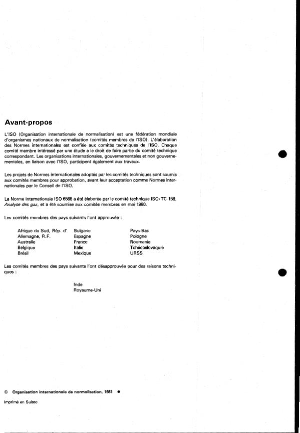 ISO 6568:1981 ISO 6568:1981 - Gaz naturel -- Analyse simple par chromatographie en phase gazeuse - Page 2 preview