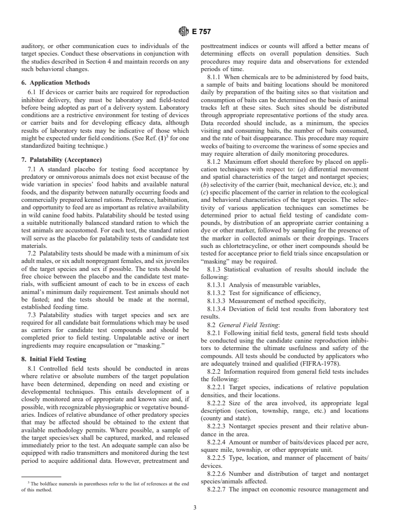 ASTM E757-80(1995) - Test Method for Efficacy of Canine Reproduction Inhibitors (Withdrawn 2000)