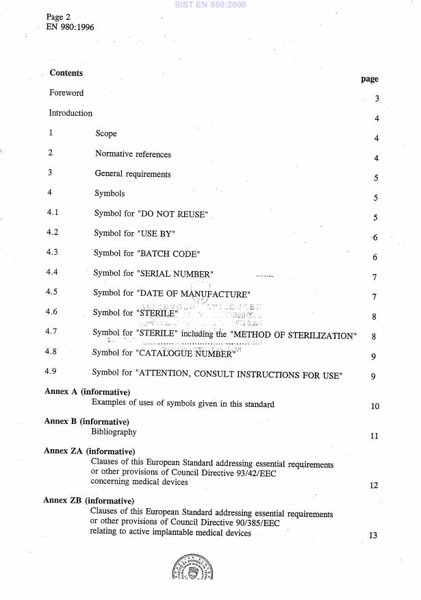 EN 980:1996 EN 980:2000 - Page 4 preview