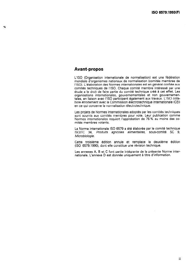 ISO 6579:1993 - Microbiologie -- Directives générales concernant les méthodes de recherche des Salmonella