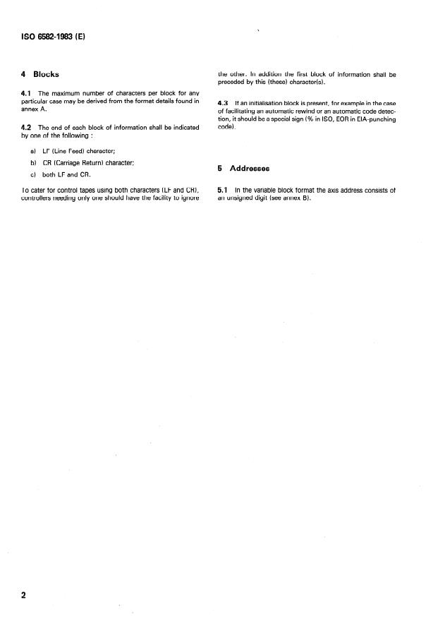 ISO 6582:1983 ISO 6582:1983 - Shipbuilding -- Numerical control of machines -- ESSI format - Page 4 preview