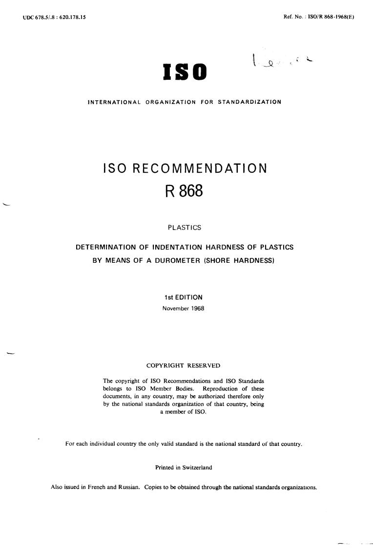 ISO/R 868:1968 - Title missing - Legacy paper document
Released:1/1/1968