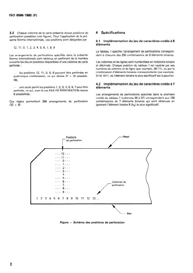 ISO 6586:1980 ISO 6586:1980 - Traitement de l'information -- Matérialisation des jeux de caracteres codés a 7 éléments et a 8 éléments sur cartes perforées - Page 4 preview