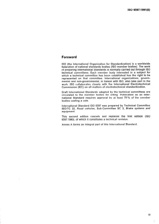 ISO 6597:1991 - Road vehicles -- Hydraulic braking systems -- Measurement of braking performance