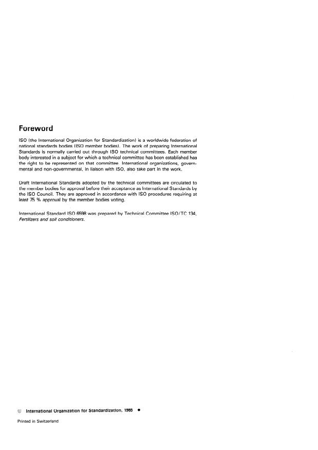 ISO 6598:1985 ISO 6598:1985 - Fertilizers -- Determination of phosphorus content -- Quinoline phosphomolybdate gravimetric method - Page 2 preview