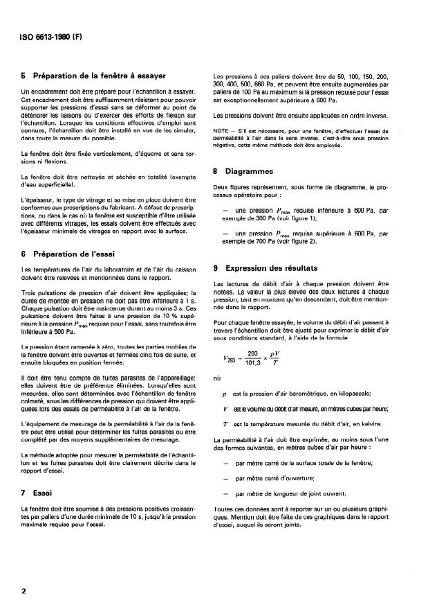 ISO 6613:1980 ISO 6613:1980 - Fenetres et portes-fenetres -- Essai de perméabilité a l'air - Page 4 preview