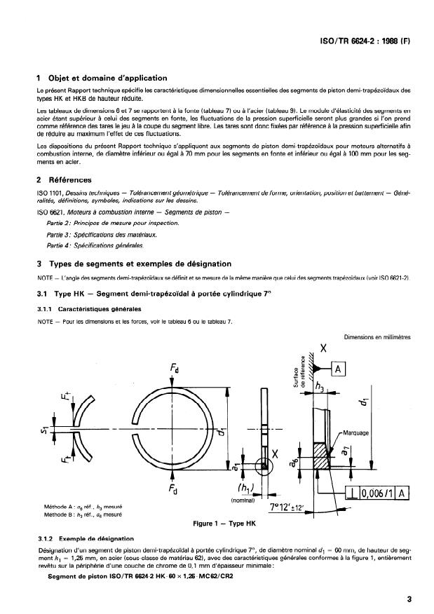 ISO/TR 6624-2:1988 - Moteurs a combustion interne -- Segments de piston
