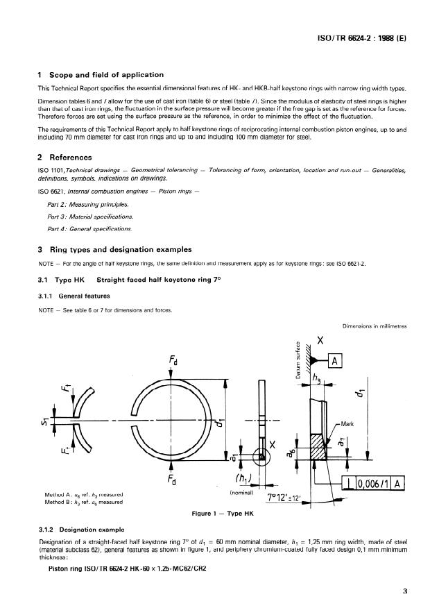 ISO/TR 6624-2:1988 - Internal combustion engines -- Piston rings