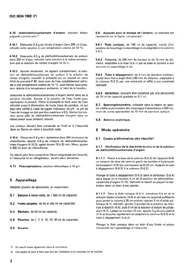 SIST ISO 6634:1995 ISO 6634:1982 - Fruits, légumes et produits dérivés -- Détermination de la teneur en arsenic -- Méthode spectrophotométrique au diéthyldithiocarbamate d'argent - Page 4 preview