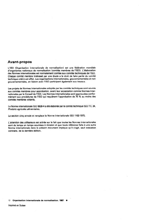 SIST ISO 6639-4:1997 ISO 6639-4:1987 - Céréales et légumineuses -- Détermination de l'infestation cachée par les insectes - Page 2 preview