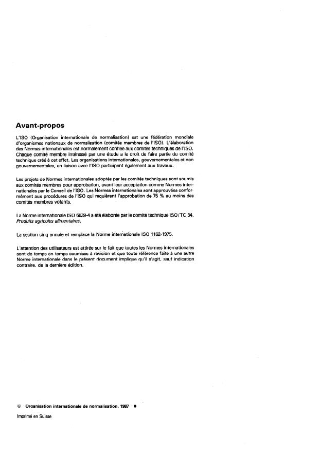 SIST ISO 6639-4:1997 ISO 6639-4:1987 - Céréales et légumineuses -- Détermination de l'infestation cachée par les insectes - Page 2 preview