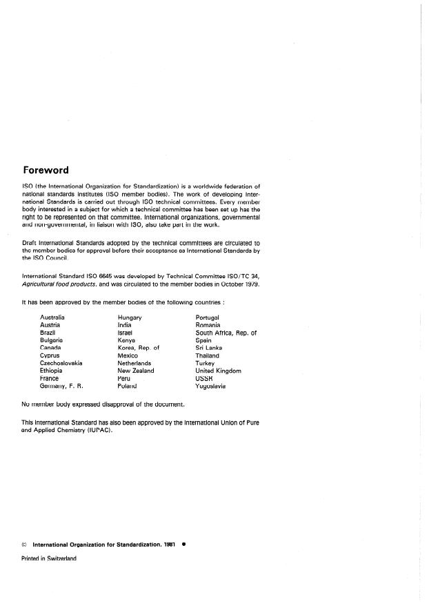 ISO 6645:1981 ISO 6645:1981 - Wheat flour -- Determination of dry gluten - Page 2 preview