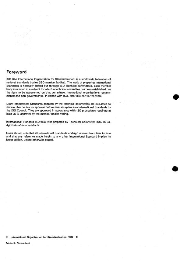 ISO 6647:1987 ISO 6647:1987 - Rice -- Determination of amylose content - Page 2 preview