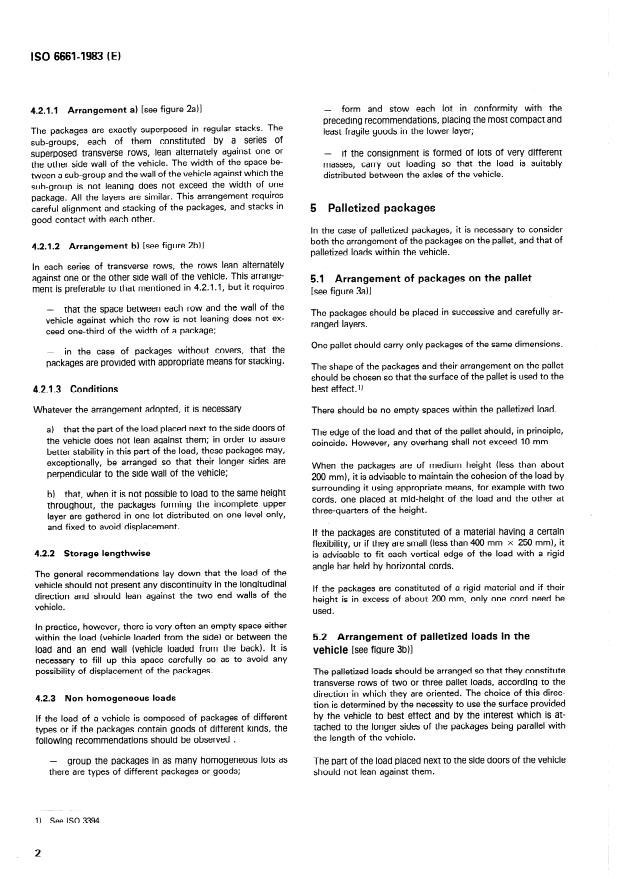 SIST ISO 6661:1996 ISO 6661:1983 - Fresh fruits and vegetables -- Arrangement of parallelepipedic packages in land transport vehicles - Page 4 preview