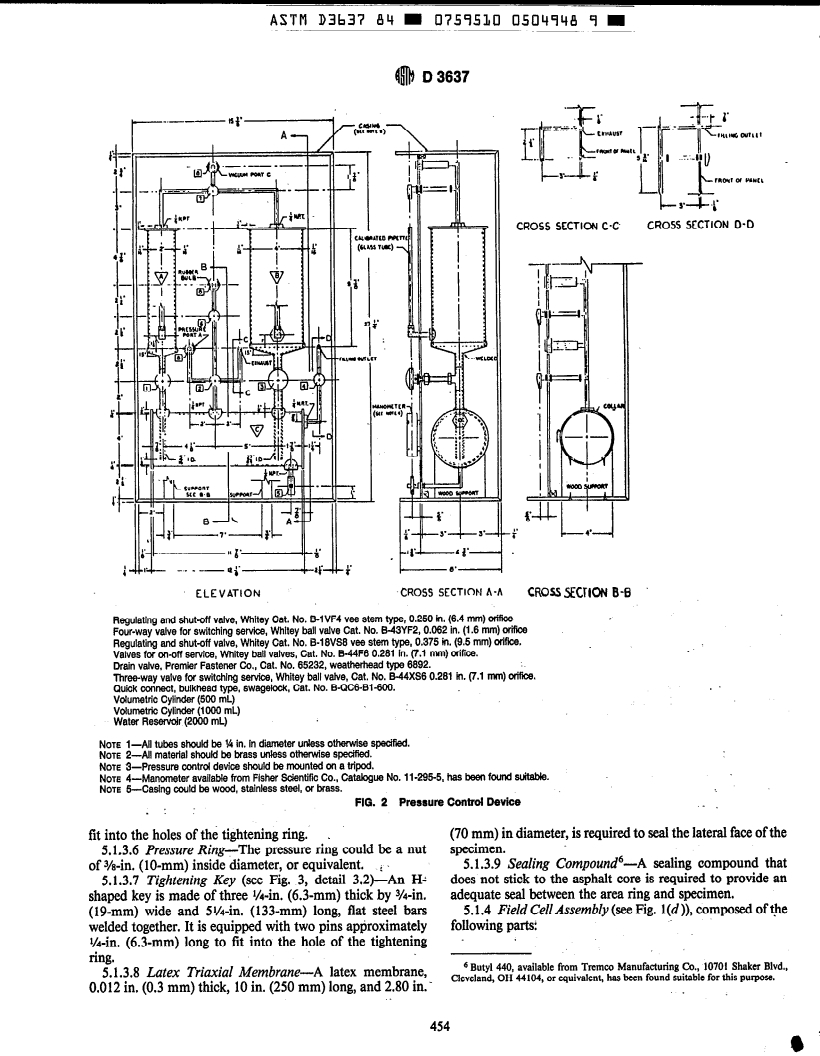 ASTM D3637-84(1991) - Standard Test Methods for Permeability of Bituminous Mixtures (Withdrawn 1998)