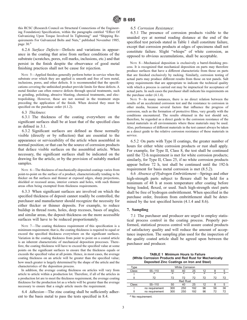 ASTM B695-00 - Standard Specification for Coatings of Zinc Mechanically Deposited on Iron and Steel