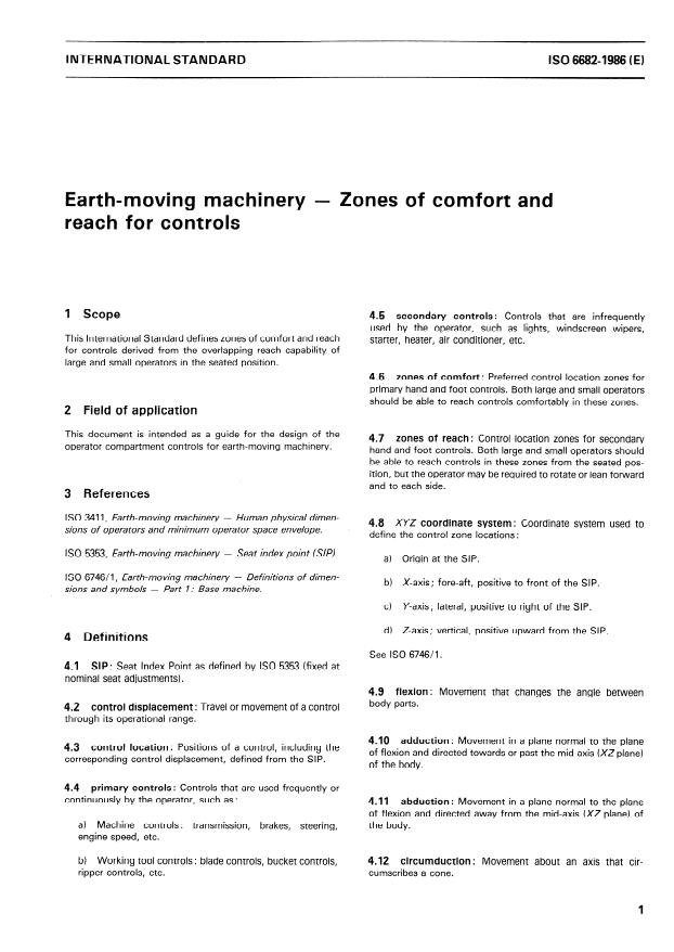 ISO 6682:1986 ISO 6682:1986 - Earth-moving machinery -- Zones of comfort and reach for controls - Page 3 preview