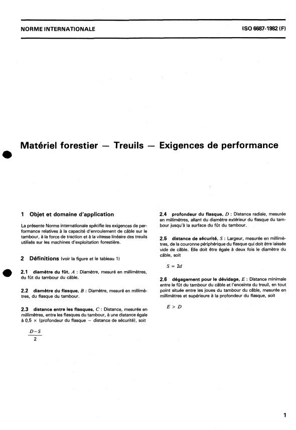 ISO 6687:1982 - Matériel forestier -- Treuils -- Exigences de performance